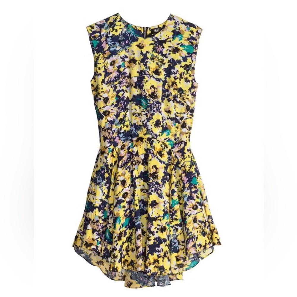 ⛸️ H&M ⛸️Daffodil Floral Sleeveless Dress. Size 10 - Picture 5 of 12